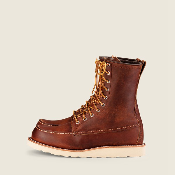 Red Wing Heritage Bot Erkek - Classic Moc - 8-Inchr Rough & Tough Deri - Kahverengi - 24GYWHAFP